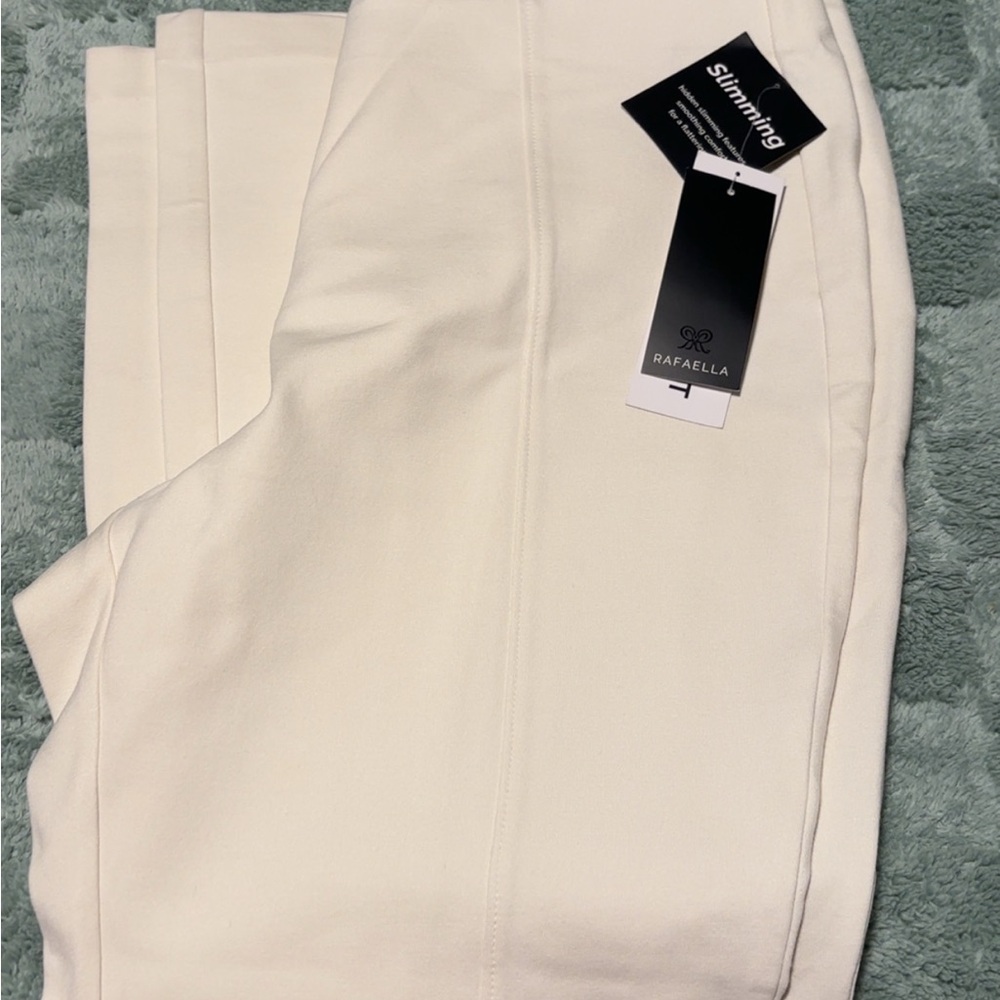 Rafaella Cream Dress Pants pull up no button